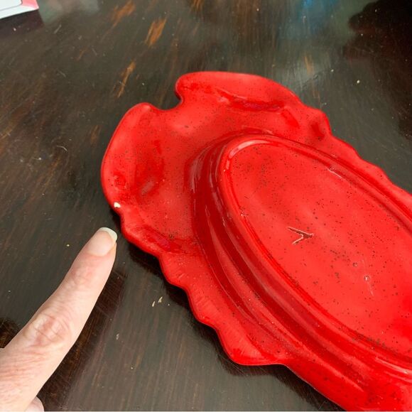 Set of 4 Vintage Red Crab Ceramic Serving Dishes – Coastal Lobster Bake Bowls - Picture 7 of 13